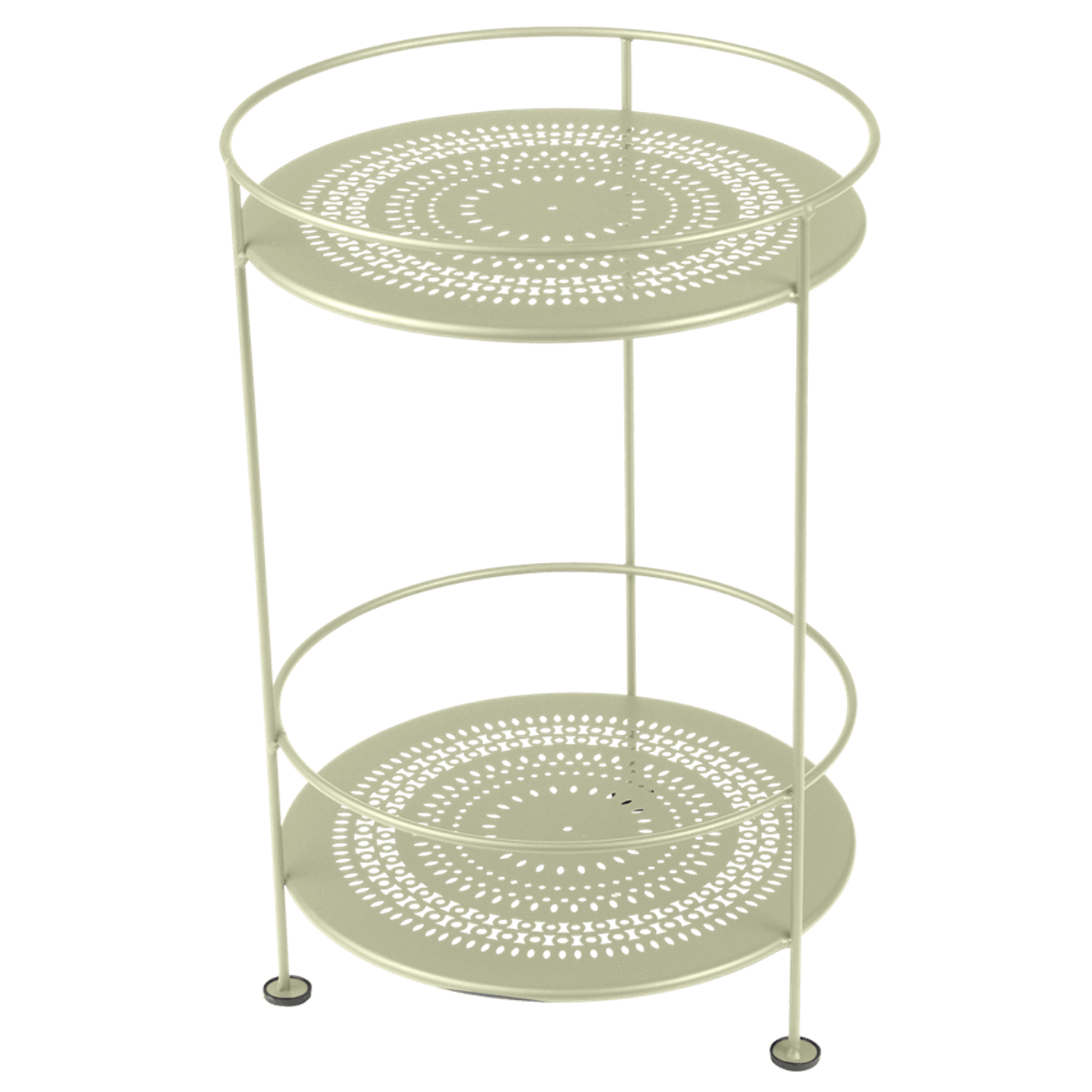 Guéridon GUINGUETTE Fermob double plateau perforé tilleul