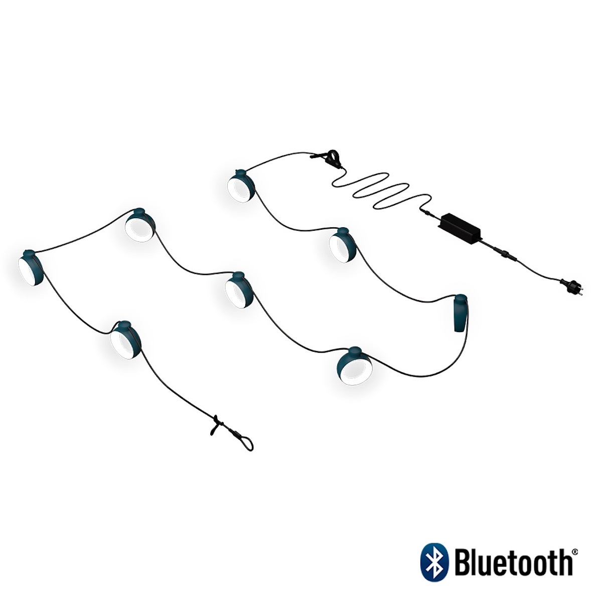 Guirlande luminaire HOOPIK Fermob bleu acapulco