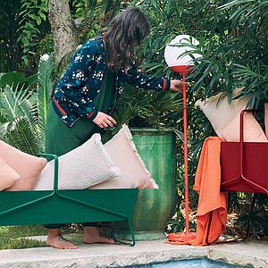 Jardinière haut BASKET Fermob gris métal