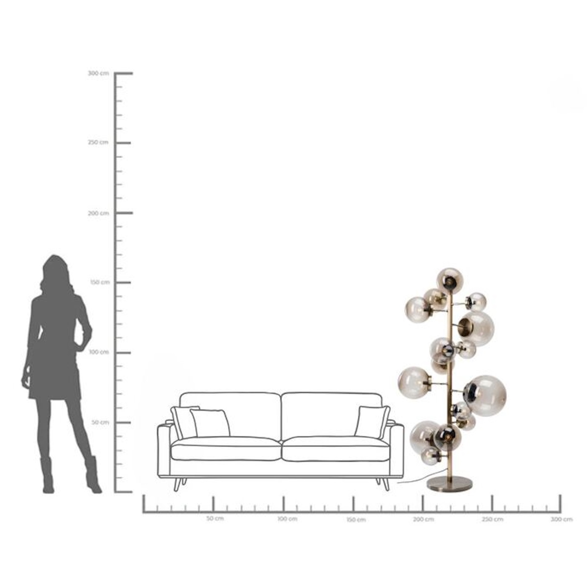 Lampadaire 160cm BALLOON Kare Design fumé