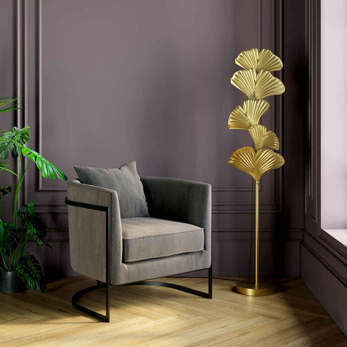 Lampadaire 160cm YUVA Kare Design doré