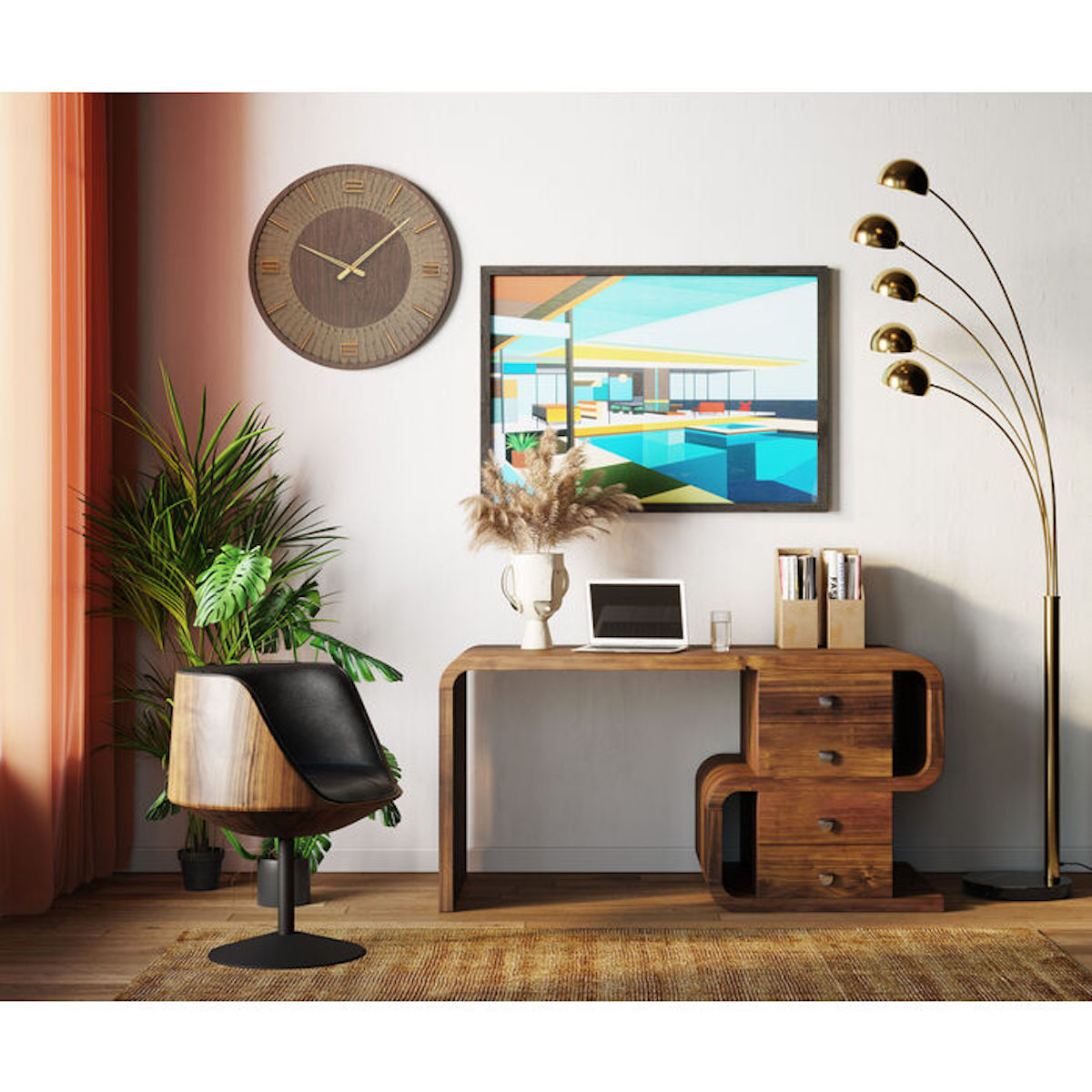 Lampadaire FIVE FINGERS Kare Design laiton