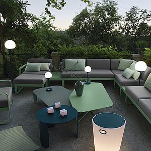 Lampadaire MOOON Fermob rouge ocre