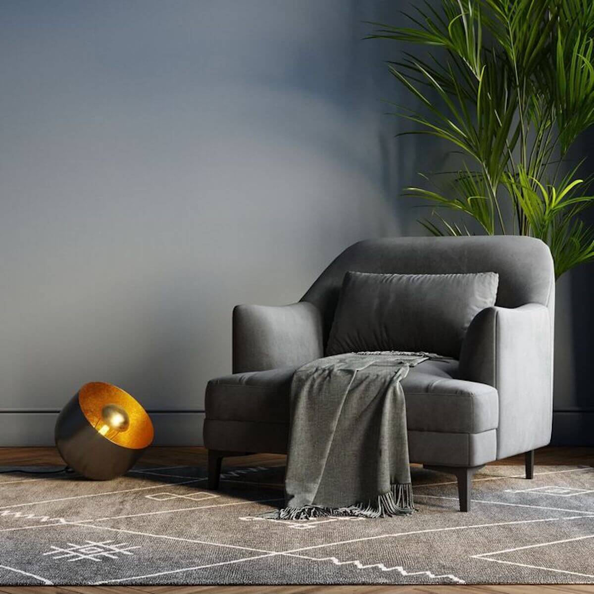 Lampe de sol APOLLON Smoth noir 28cm Kare Design