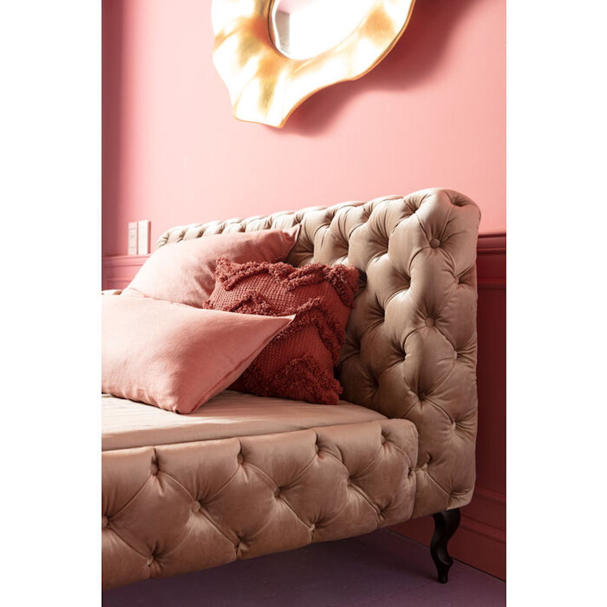 Lit 160x200cm DESIRE Kare Design velours écru