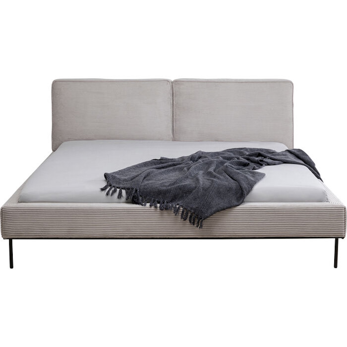 Lit 160x200cm EAST SIDE Kare Design velours côtelé gris