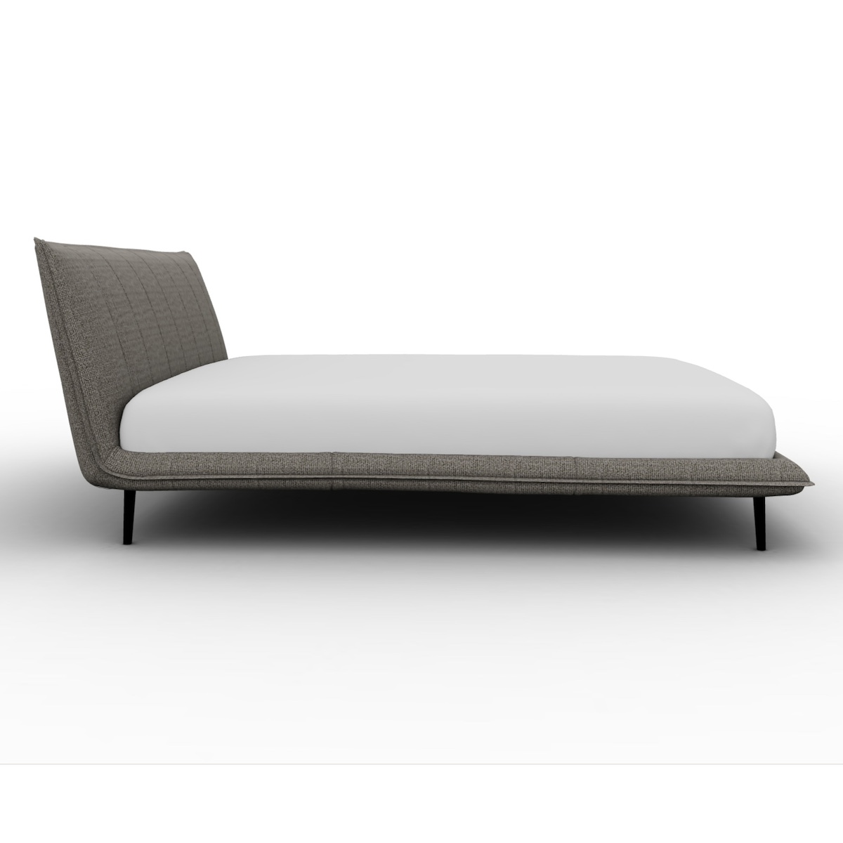 Lit 160x200cm FLUFF Calligaris boucle cat. pied métal noir