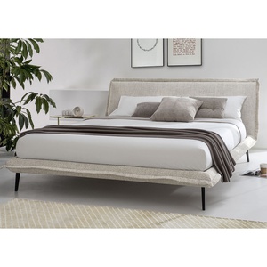 Lit 160x200cm FLUFF Calligaris boucle cat. pied métal noir