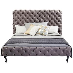 Lit 180x200cm DESIRE Kare Design haut gris argenté