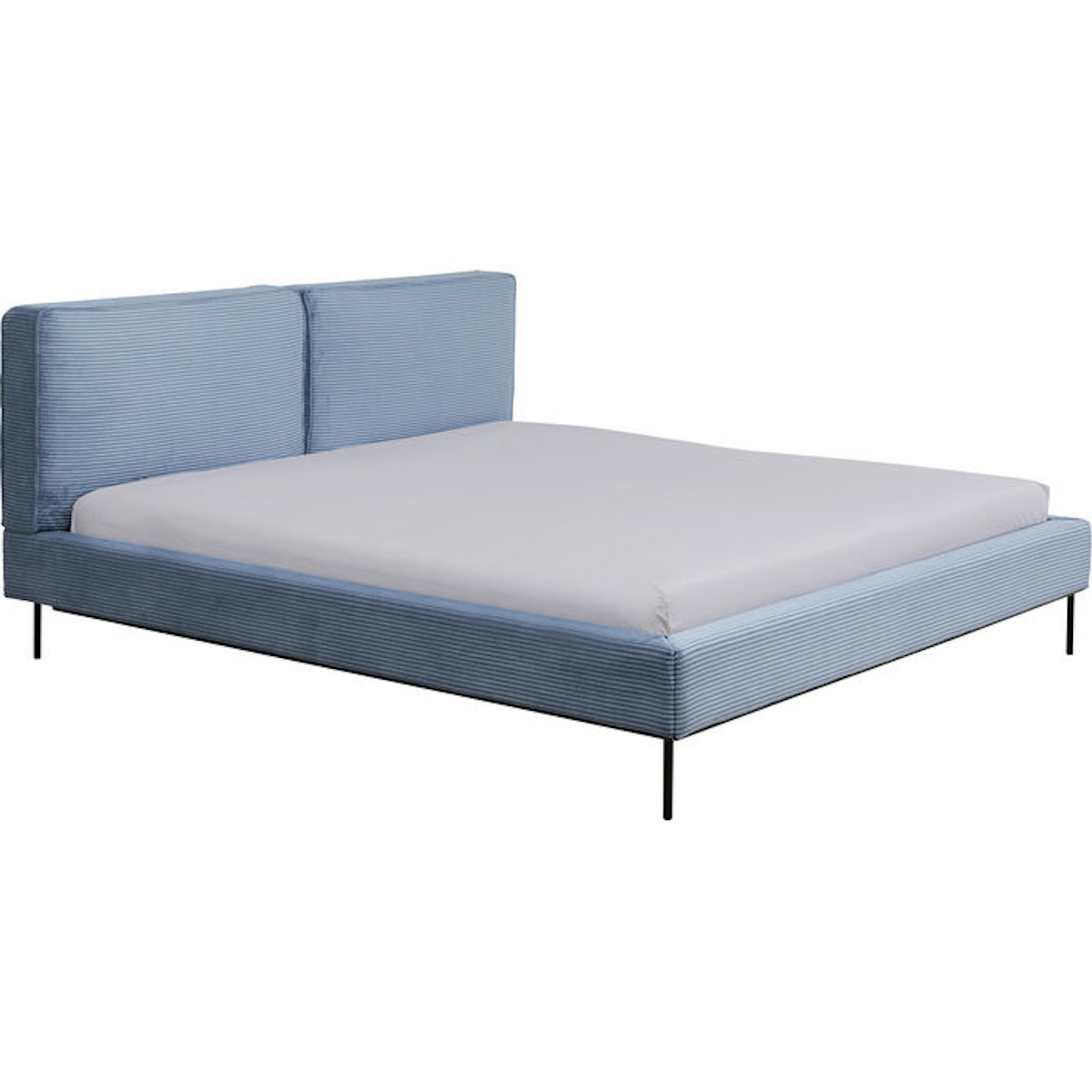 Lit 180x200cm EAST SIDE Kare Design velours cotelé bleu
