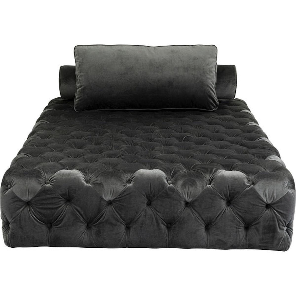 Lit d'apoint Bottone velours gris