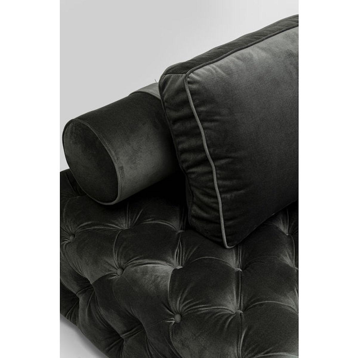 Lit d'apoint Bottone velours gris