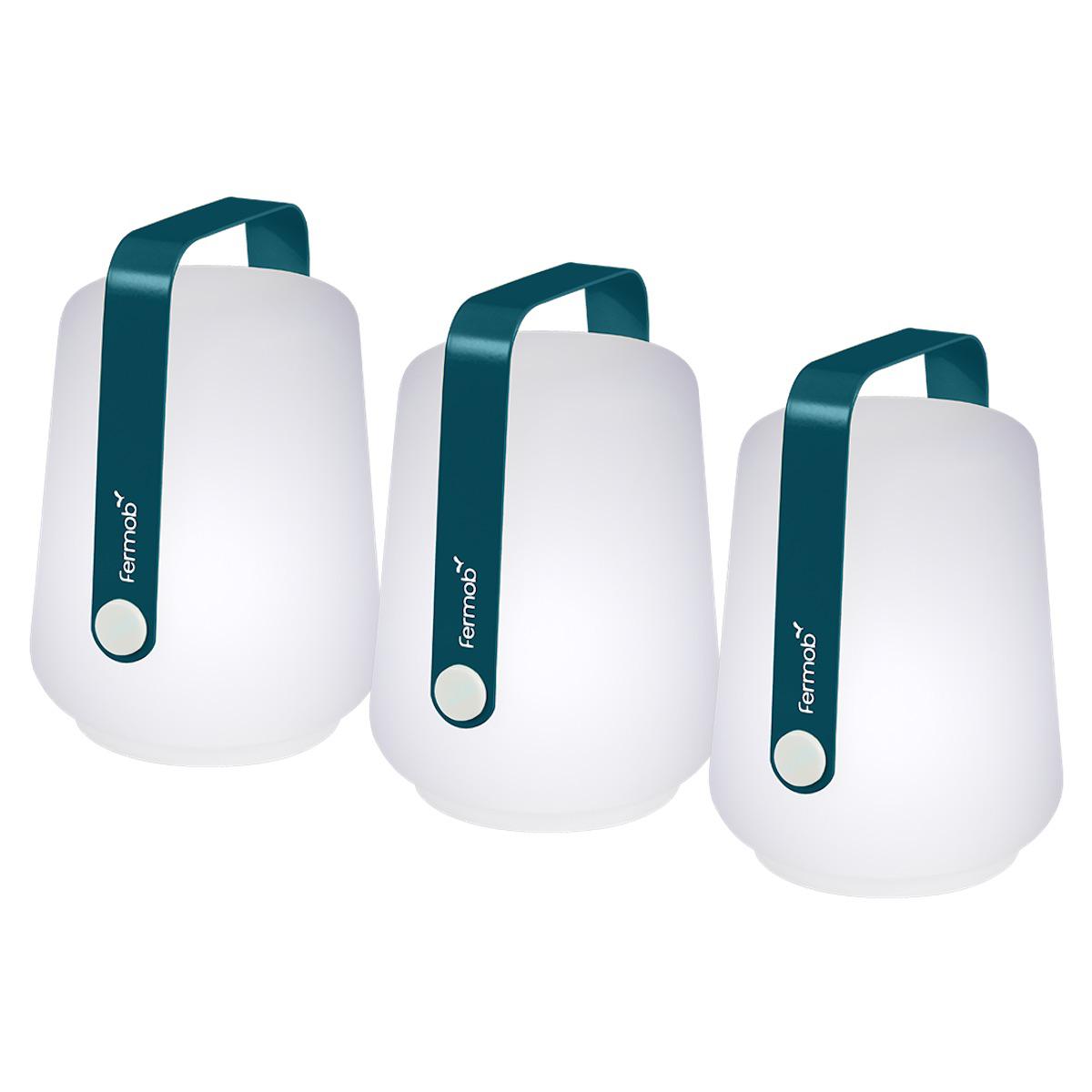 Lot de 3 lampes BALAD Fermob H12 bleu acapulco