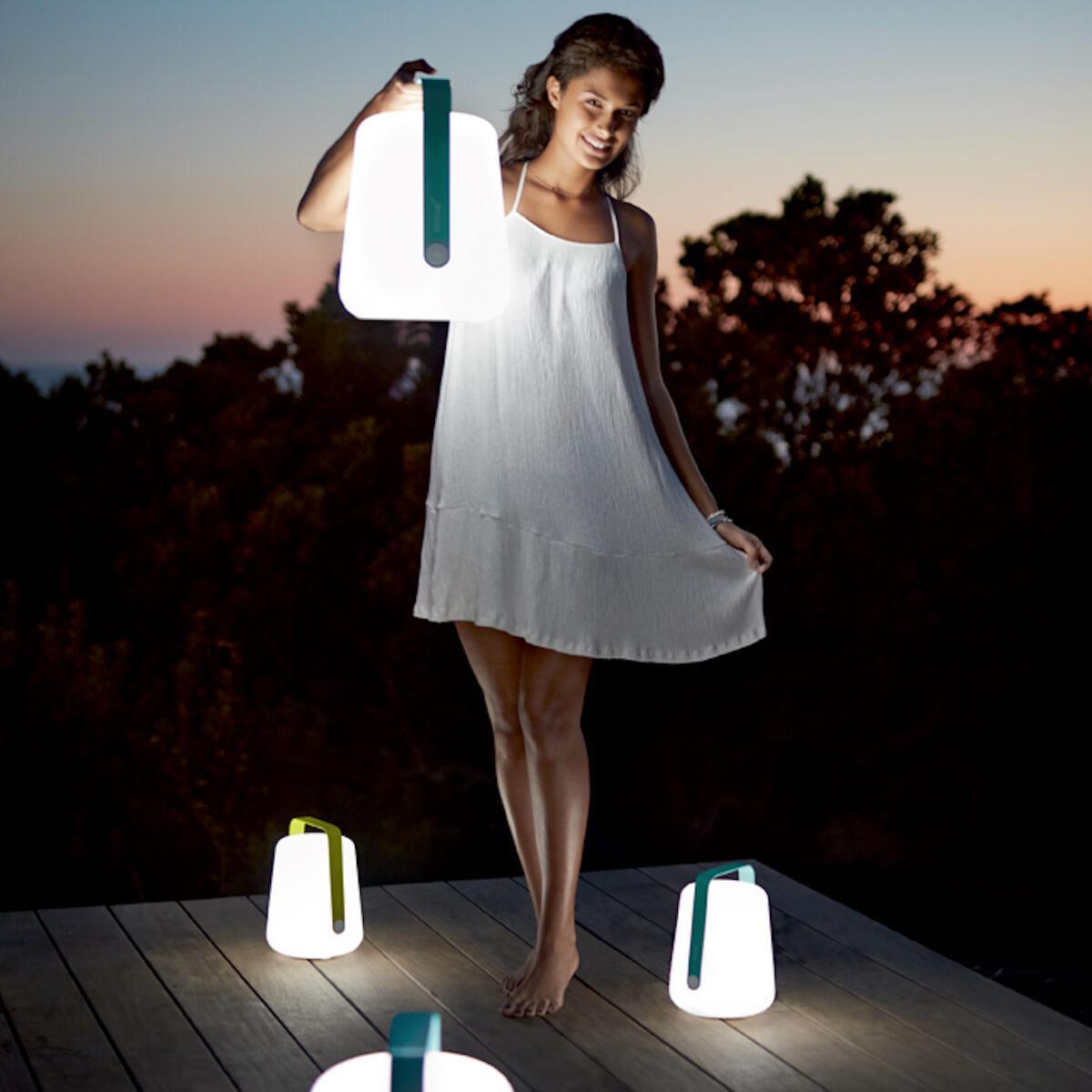 Lot de 3 lampes BALAD Fermob H12 bleu acapulco