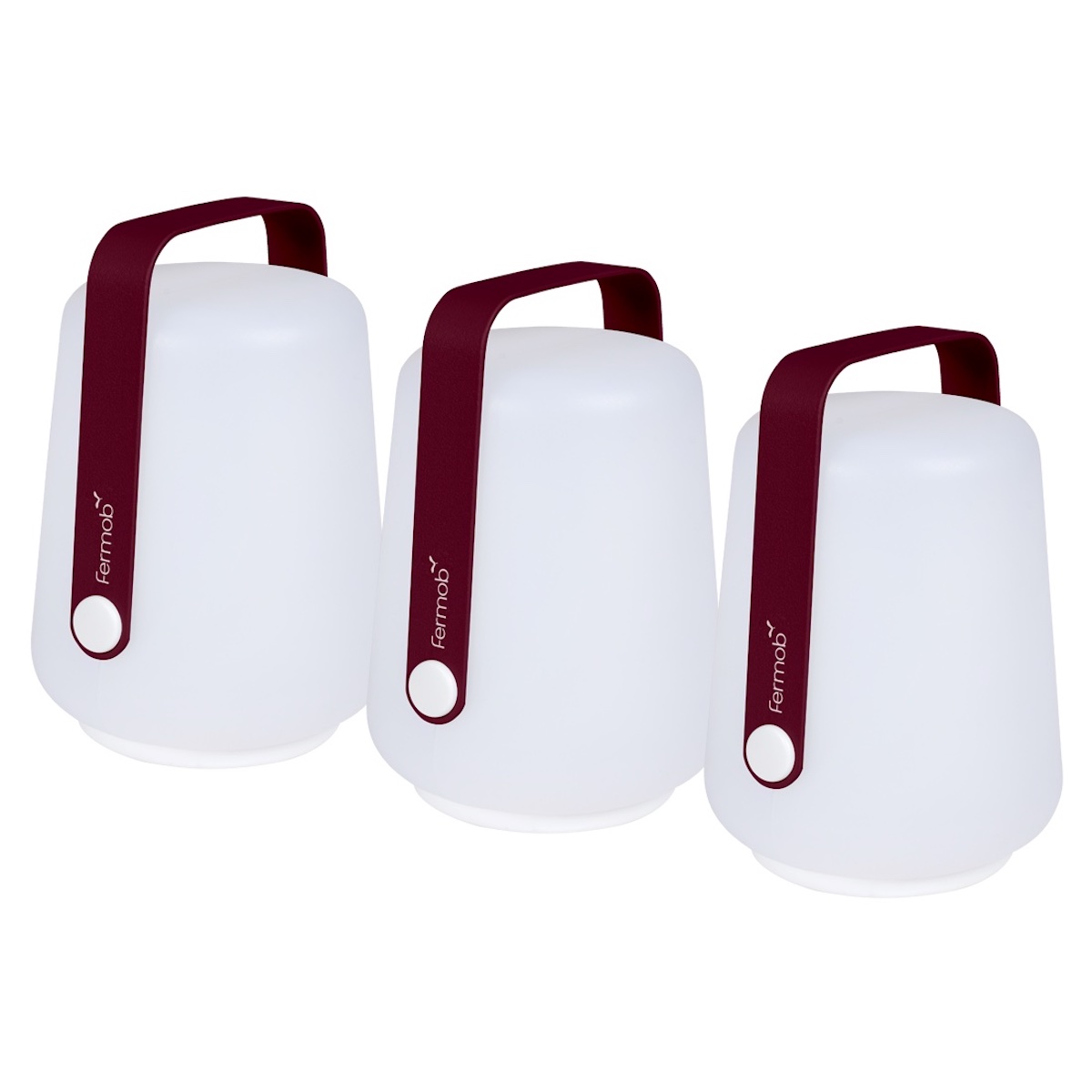 Lot de 3 lampes BALAD Fermob H12 cerise noir