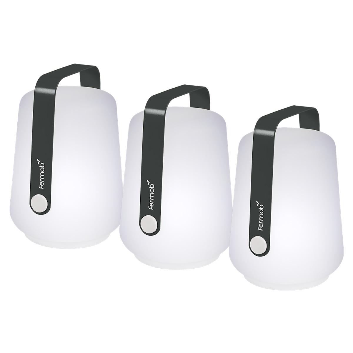 Lot de 3 lampes BALAD Fermob H12 gris carbone