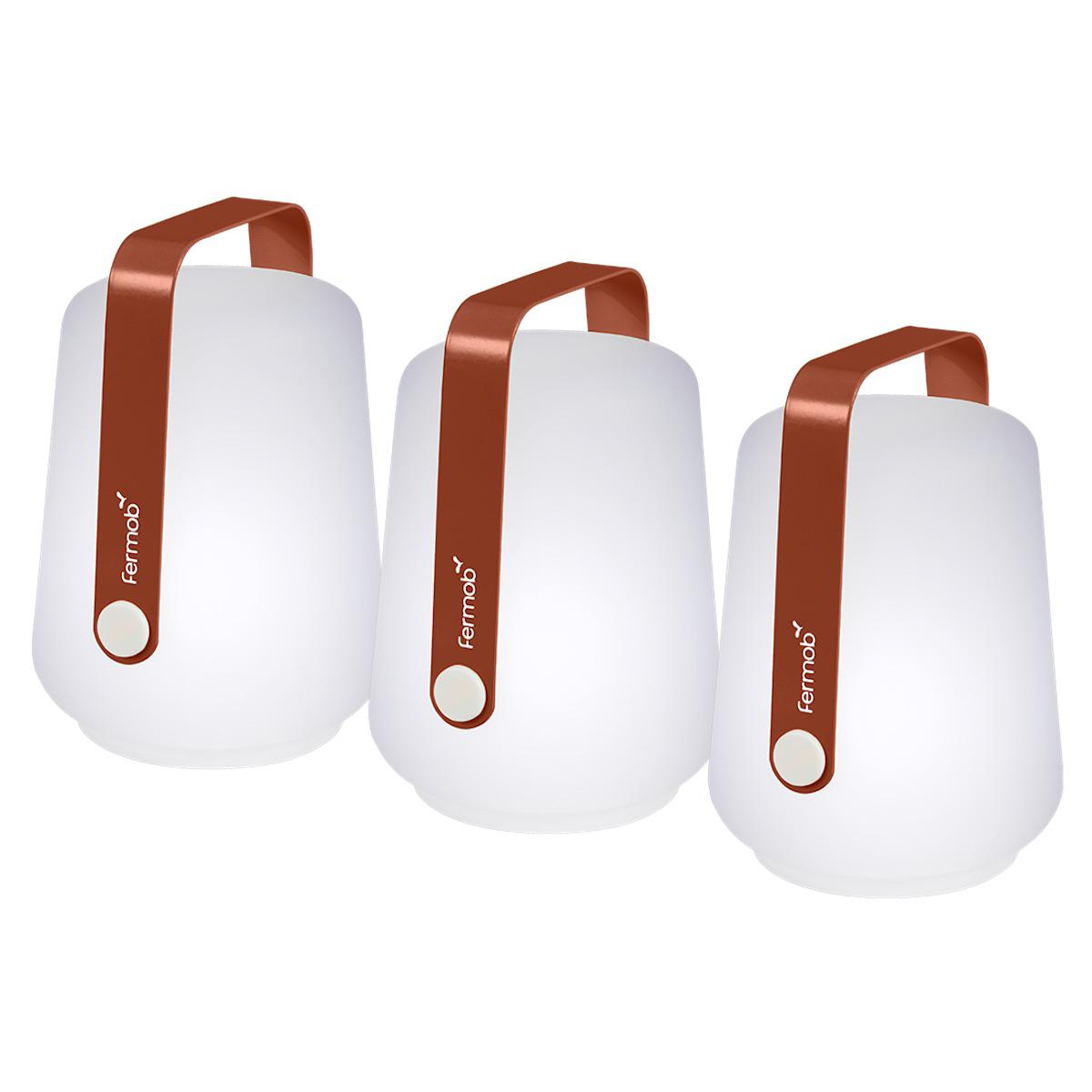 Lot de 3 lampes BALAD Fermob H12 rouge ocre
