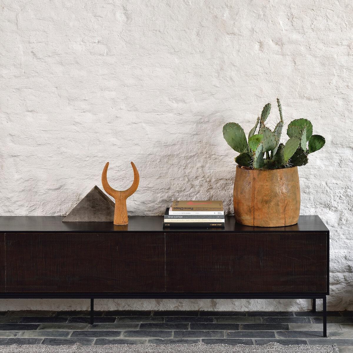 Meuble TV 240cm TABWA Ethnicraft teck noir