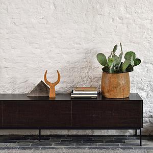 Meuble TV 240cm TABWA Ethnicraft teck noir