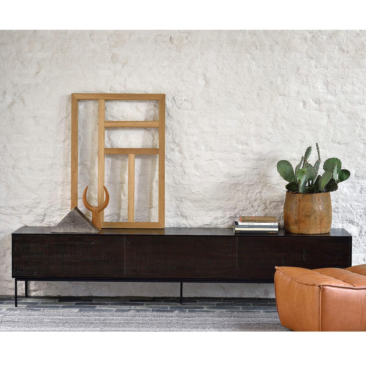 Meuble TV 242cm GROOVES Ethnicraft teck noir