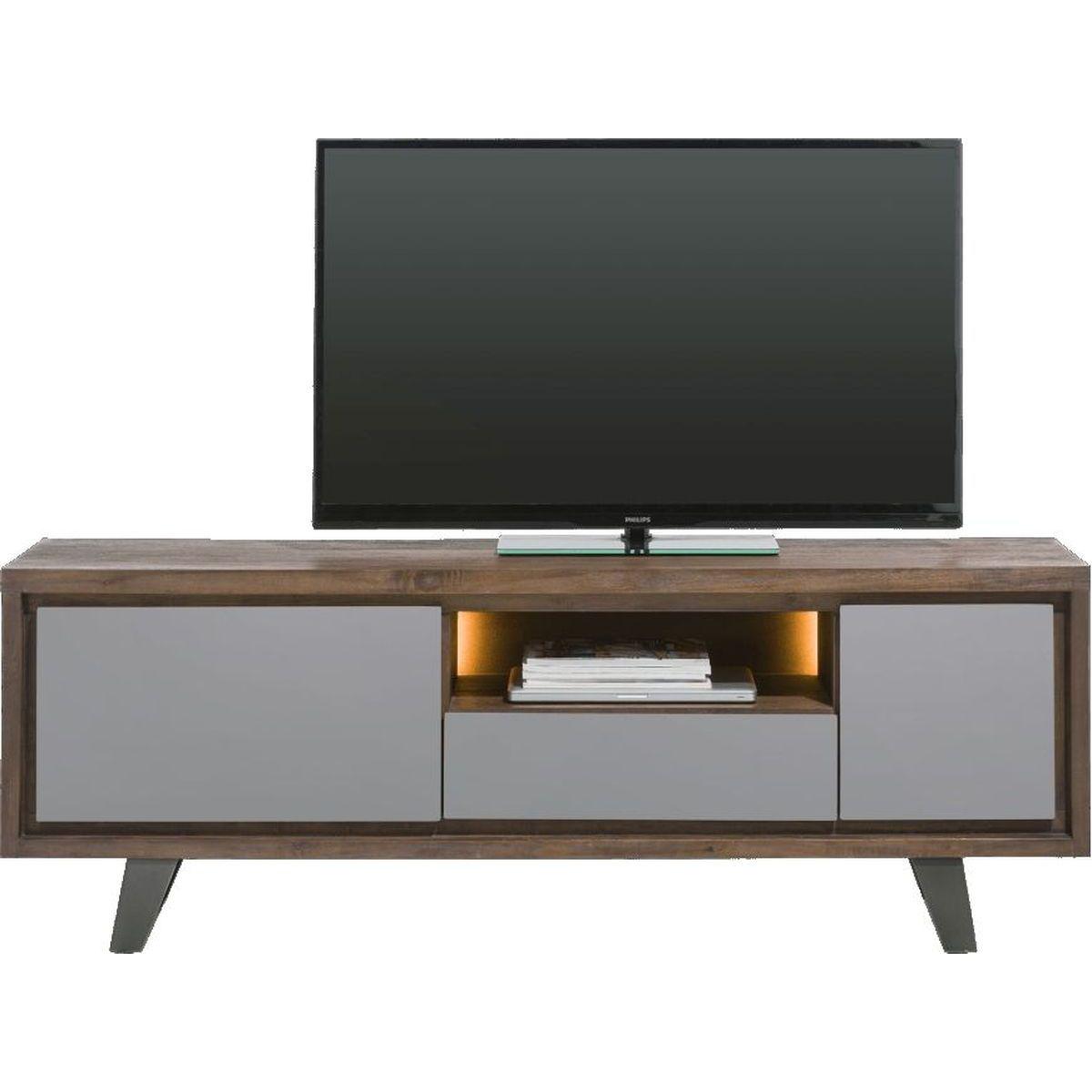 Meuble TV BOX Henders & Hazel 170cm Tramwood Walnut gris