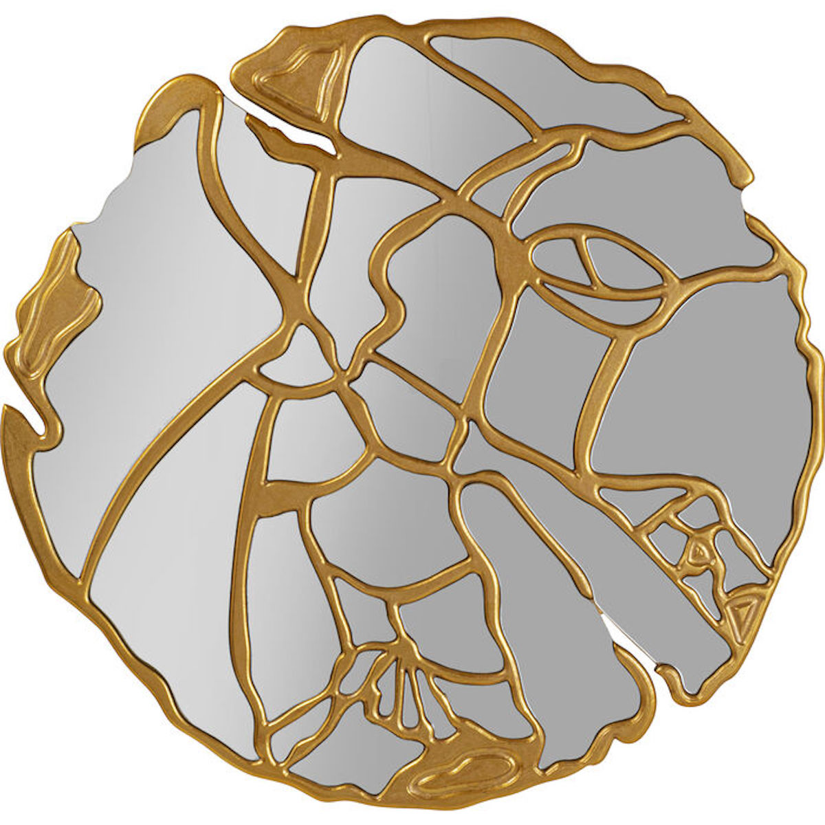 Miroir mural 100cm PIECES Kare Design doré