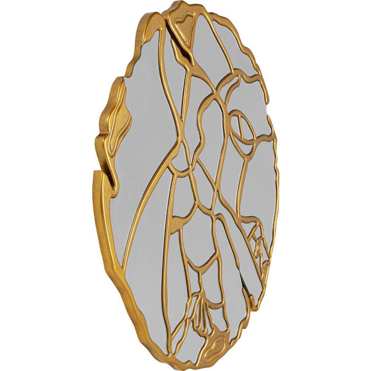 Miroir mural 100cm PIECES Kare Design doré