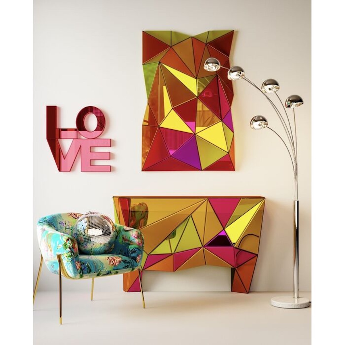 Miroir mural 80x120cm PRISMA Kare Design Colore