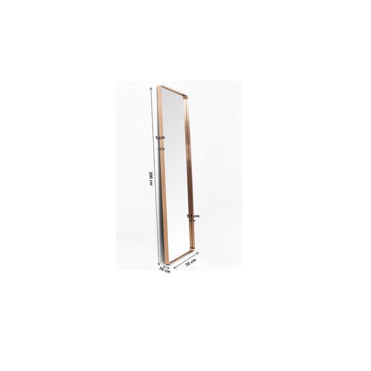 Miroir rectangulaire 200x70cm CURVE Kare Design cuivre