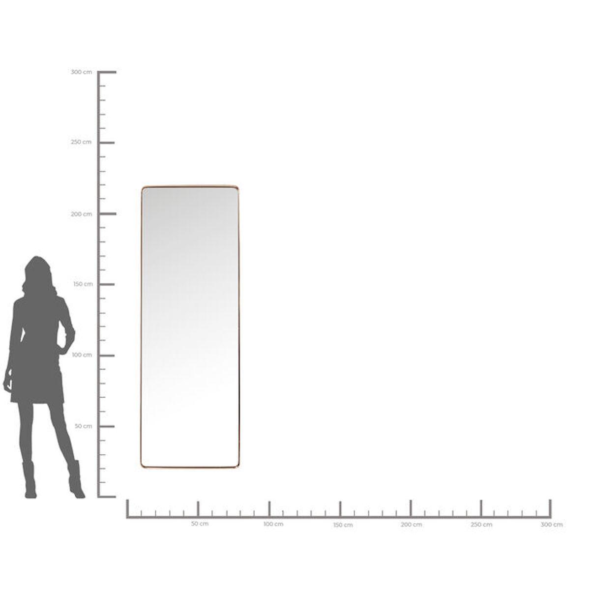 Miroir rectangulaire 200x70cm CURVE Kare Design cuivre