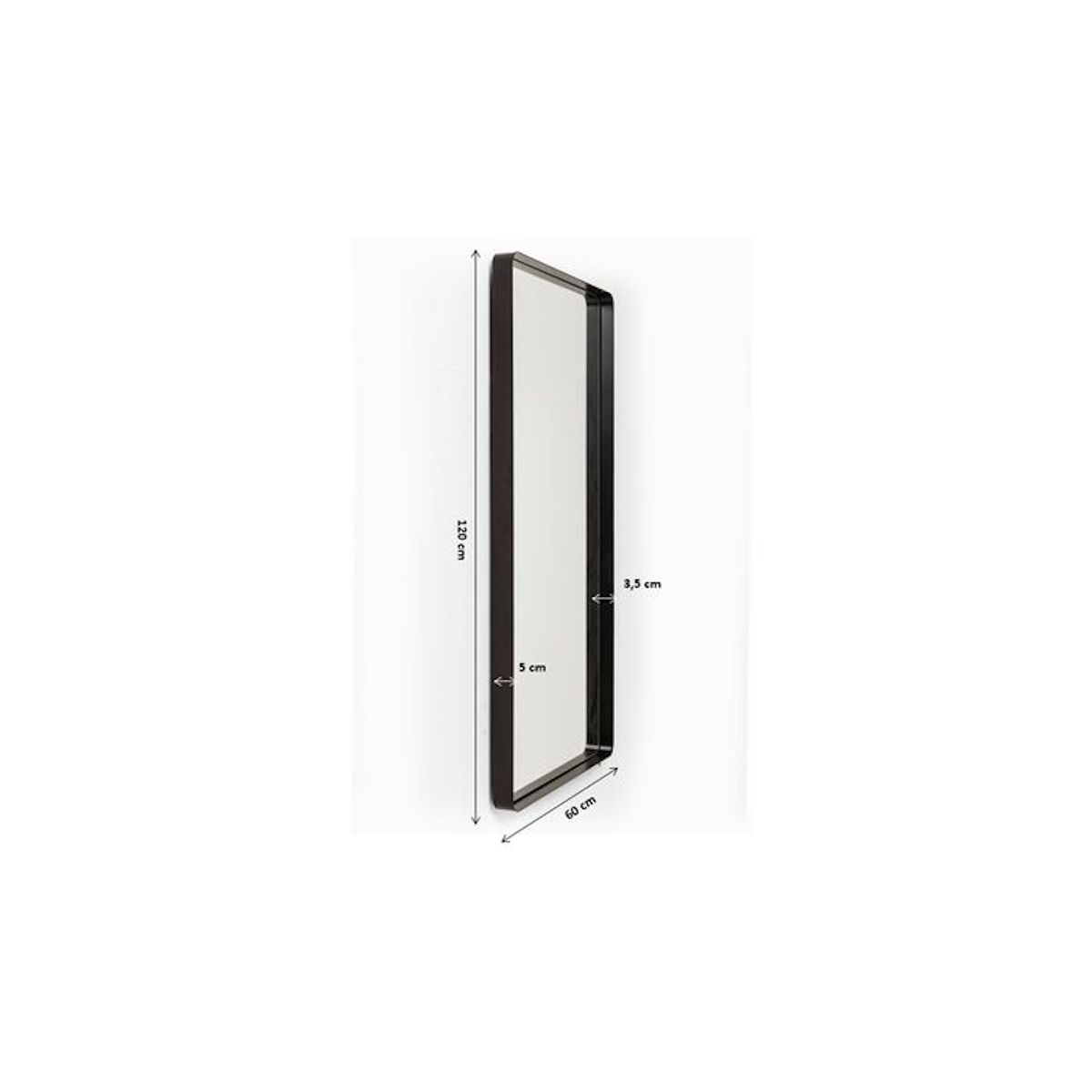 Mirror Ombra Soft Black 120x60cm Kare Design