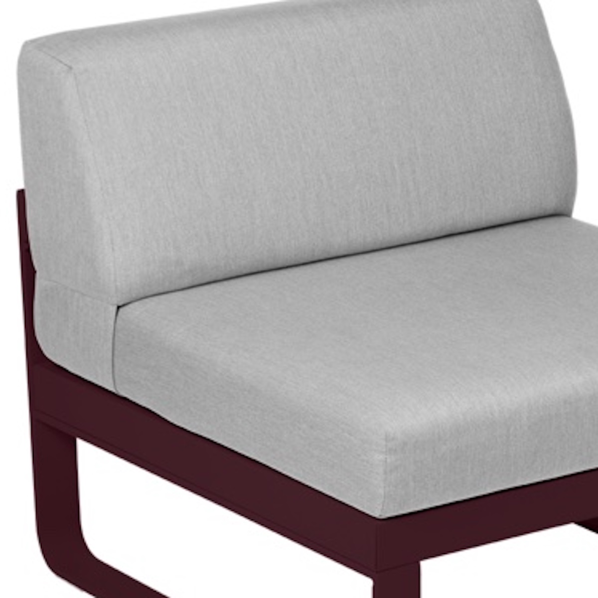 Module central 1 place BELLEVIE Fermob cerise noir-gris flanelle