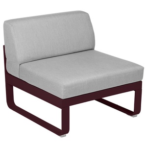Module central 1 place BELLEVIE Fermob cerise noir-gris flanelle