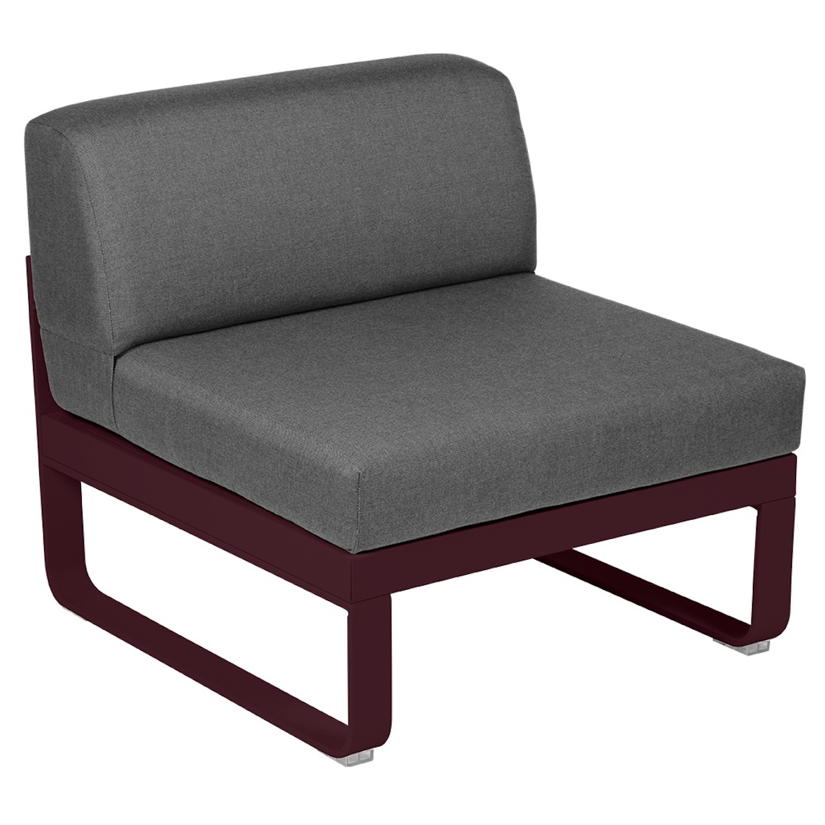 Module central 1 place BELLEVIE Fermob cerise noir-gris graphite