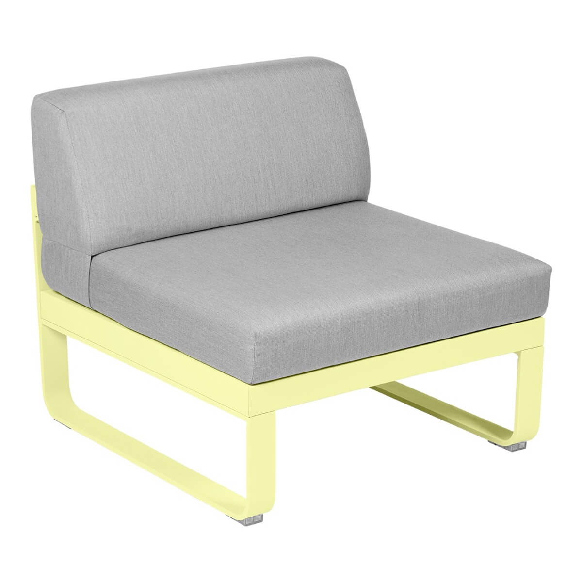 Module central 1 place BELLEVIE Fermob citron givré-gris flanelle