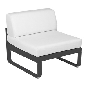Module central 1 place BELLEVIE Fermob gris carbone-blanc grisé