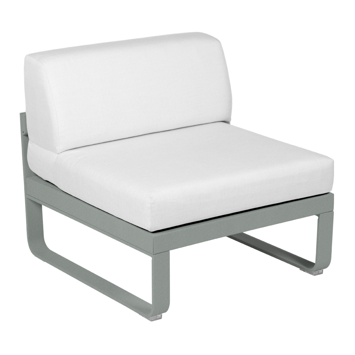 Module central 1 place BELLEVIE Fermob gris lapilli-blanc grisé