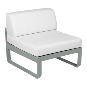 Module central 1 place BELLEVIE Fermob gris lapilli-blanc grisé