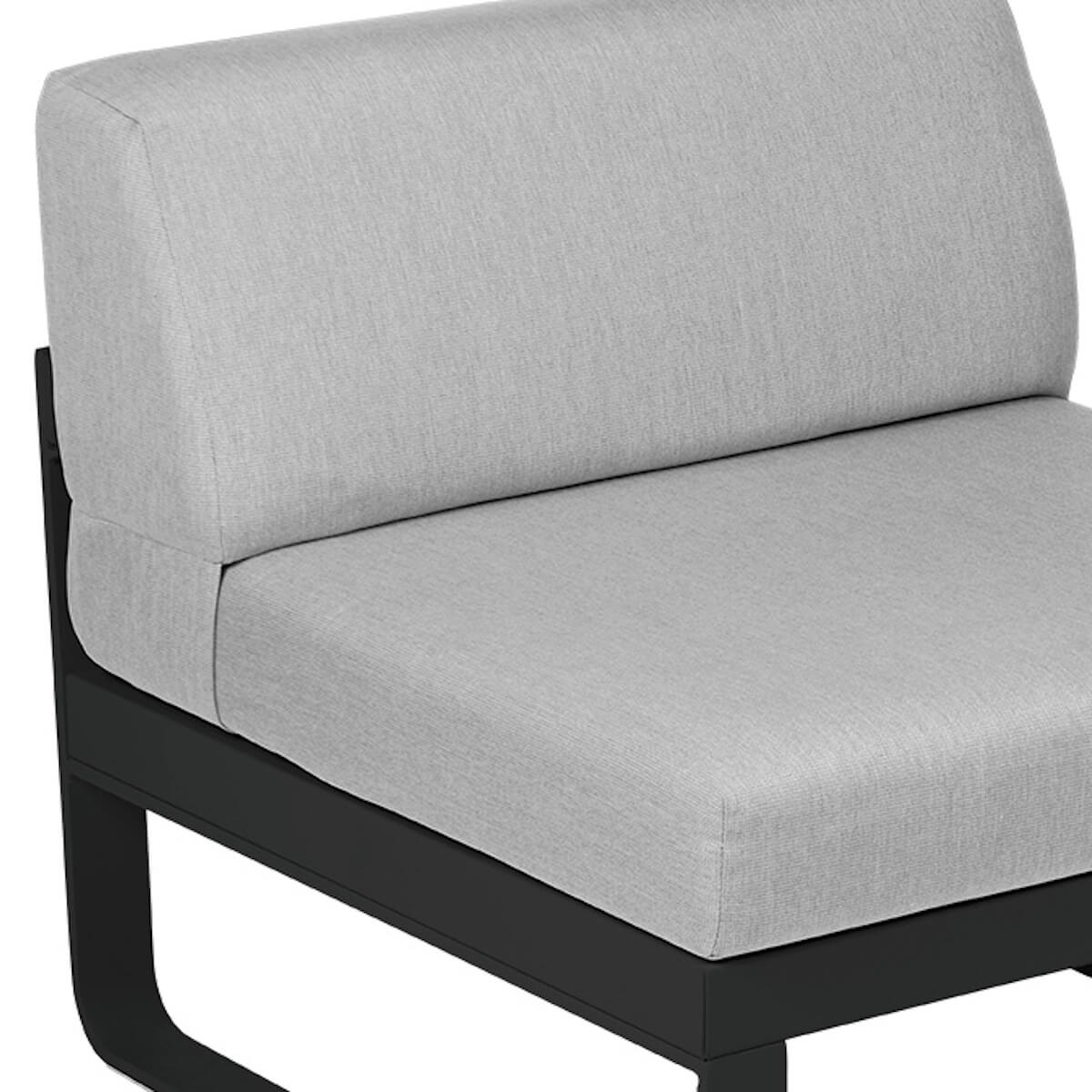 Module central 1 place BELLEVIE Fermob noir réglisse-gris flanelle