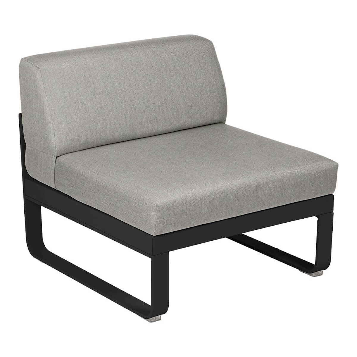 Module central 1 place BELLEVIE Fermob noir réglisse-taupe grisé
