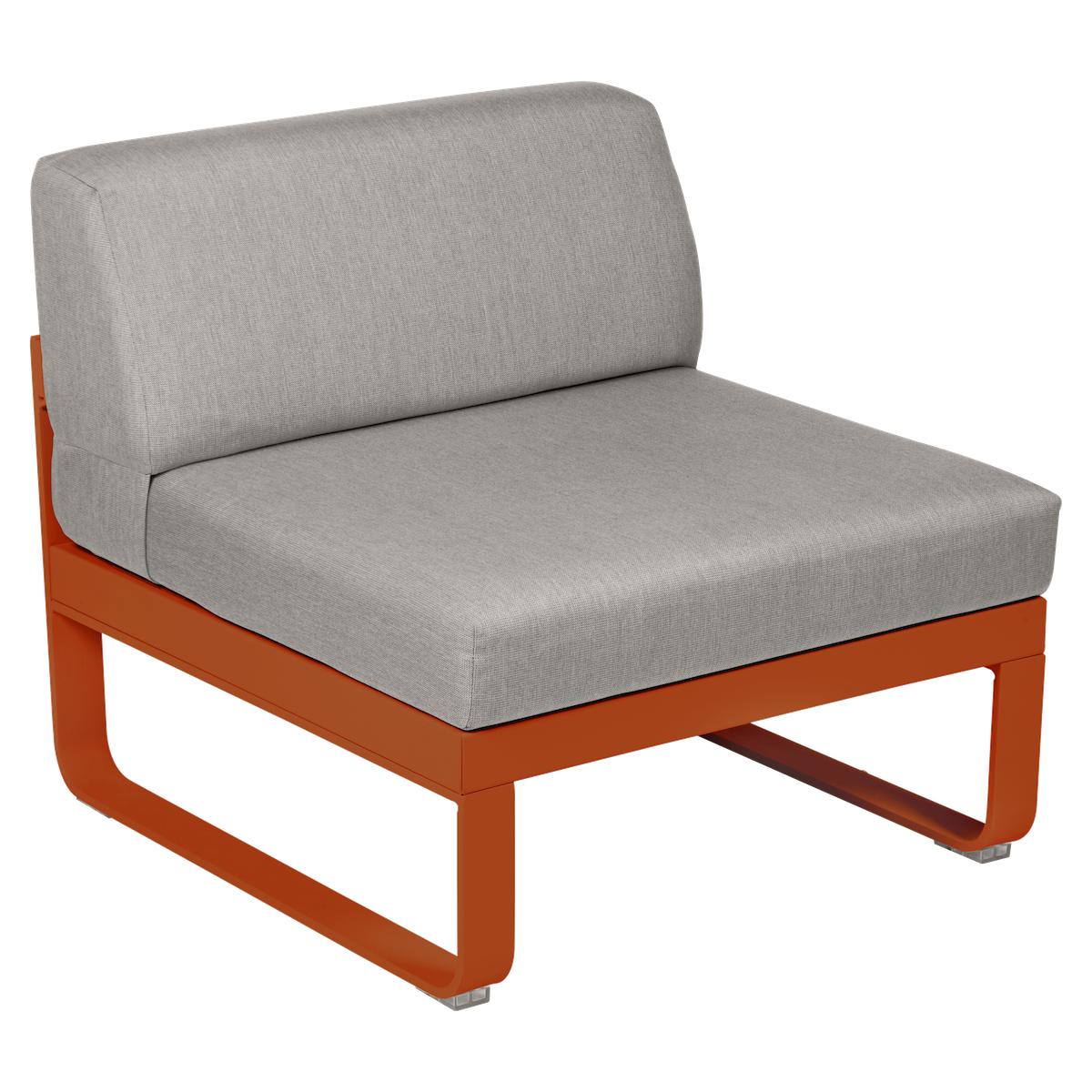 Module central 1 place BELLEVIE Fermob orange confite-taupe grisé