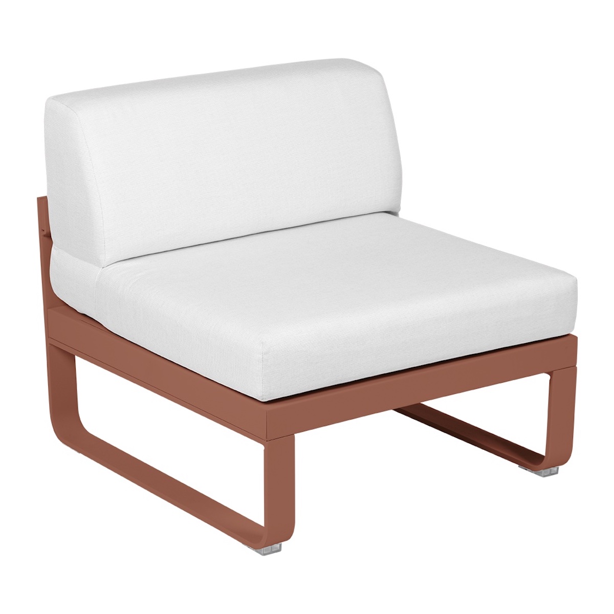 Module central 1 place BELLEVIE Fermob rouge ocre-blanc grisé