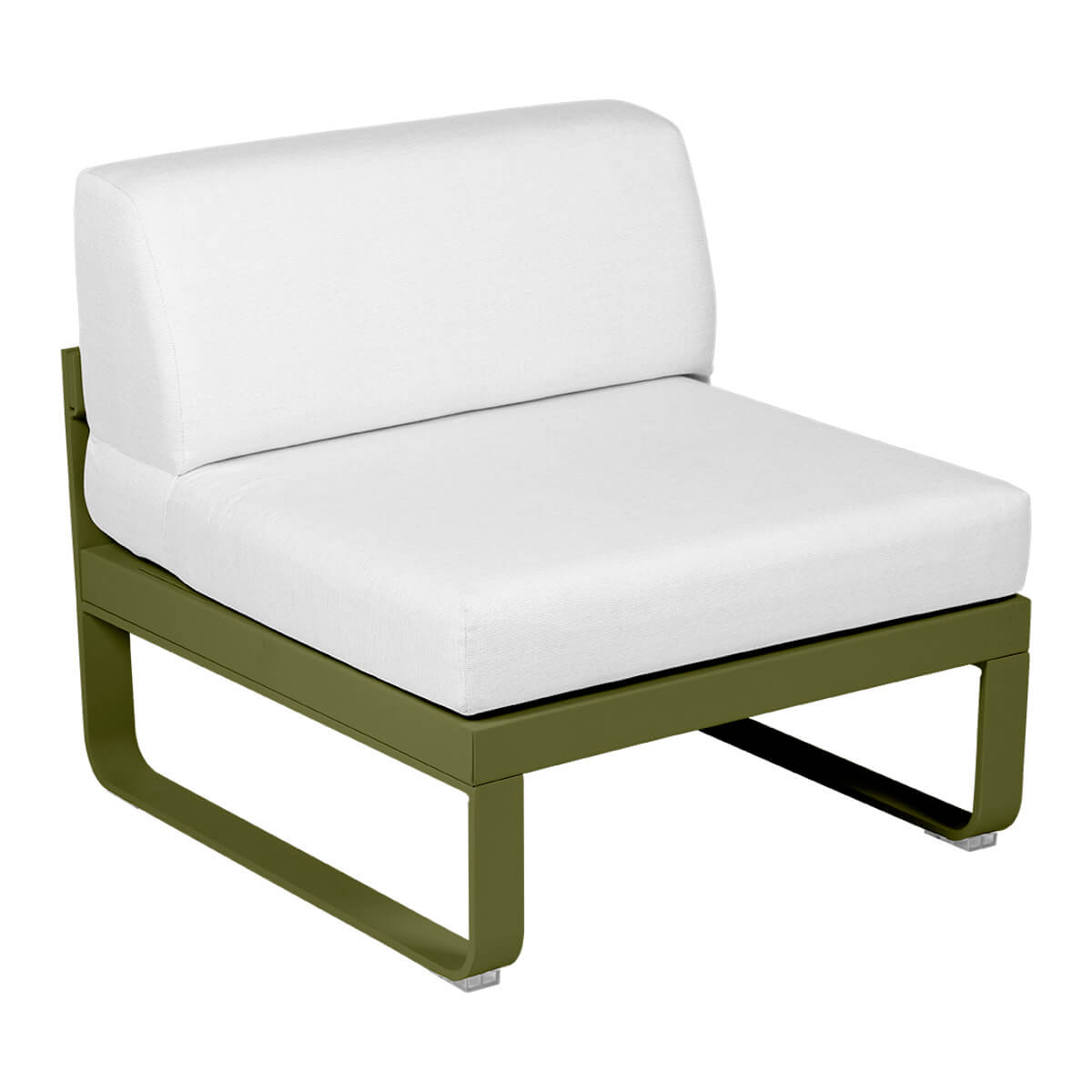 Module central 1 place BELLEVIE Fermob vert pesto-blanc grisé
