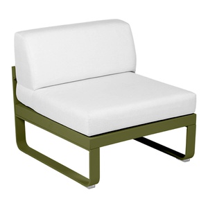 Module central 1 place BELLEVIE Fermob vert pesto-blanc grisé