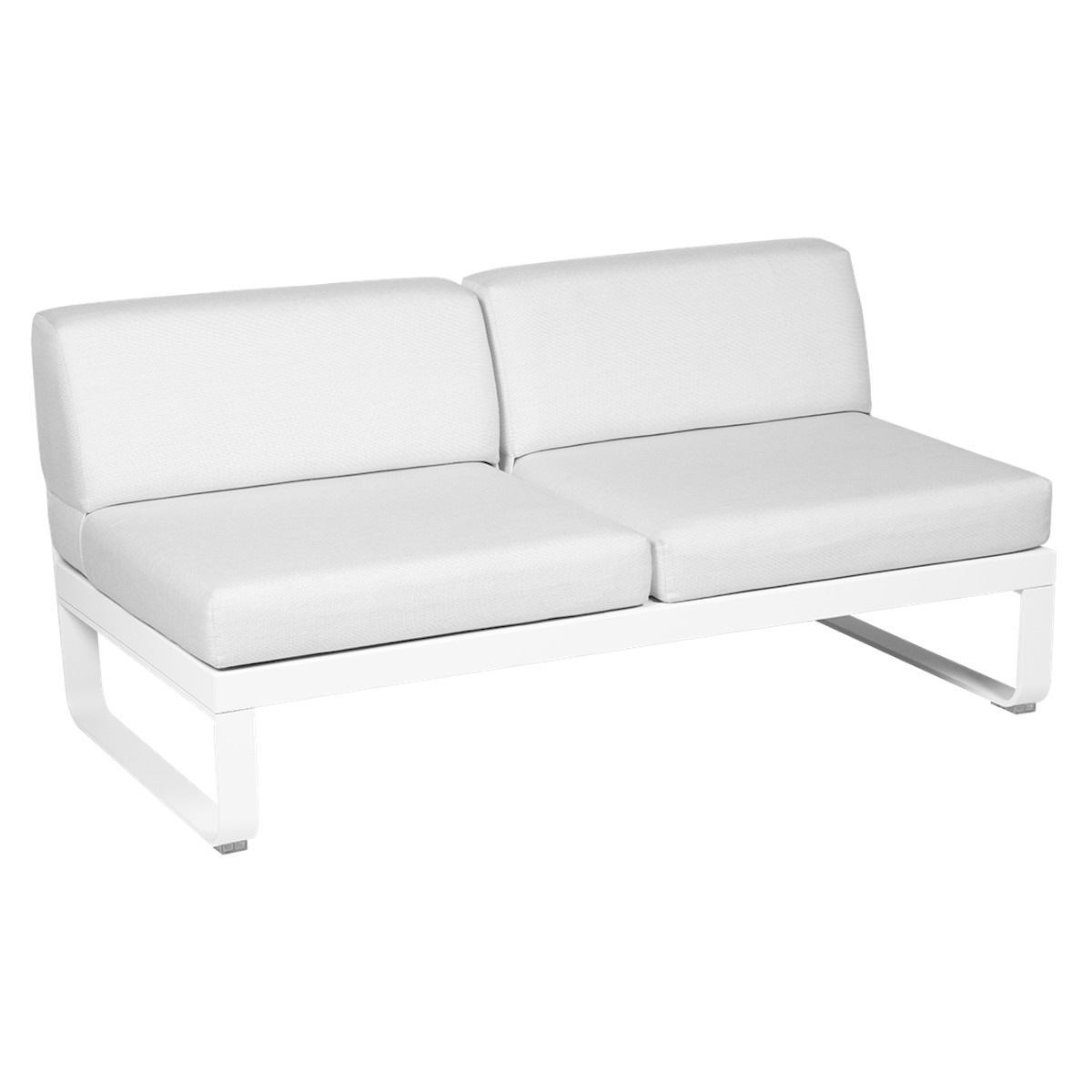 Module central 2 places BELLEVIE Fermob blanc coton/blanc grisé