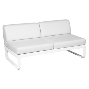 Module central 2 places BELLEVIE Fermob blanc coton/blanc grisé
