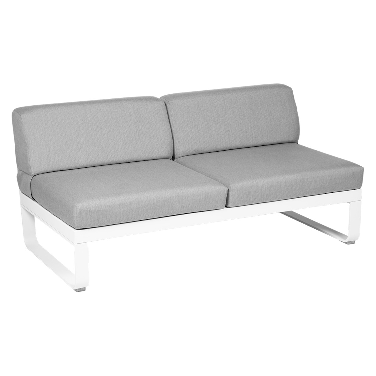 Module central 2 places BELLEVIE Fermob blanc coton/gris flanelle