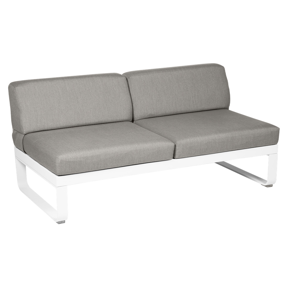 Module central 2 places BELLEVIE Fermob blanc coton/taupe grisé