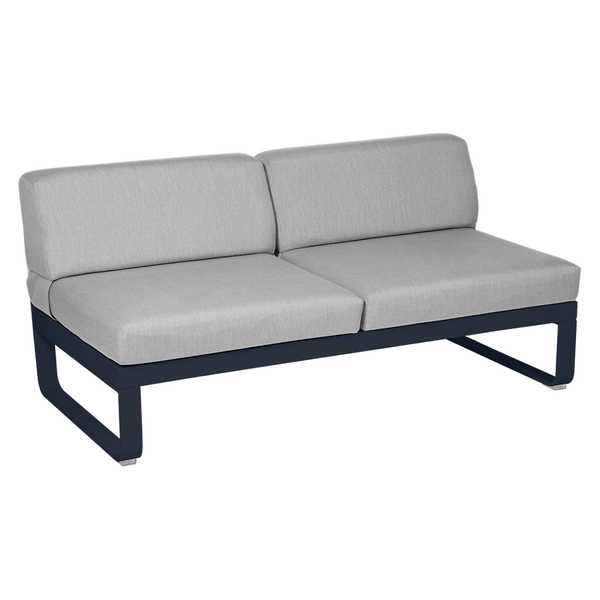 Module central 2 places BELLEVIE Fermob bleu abysse/gris flanelle