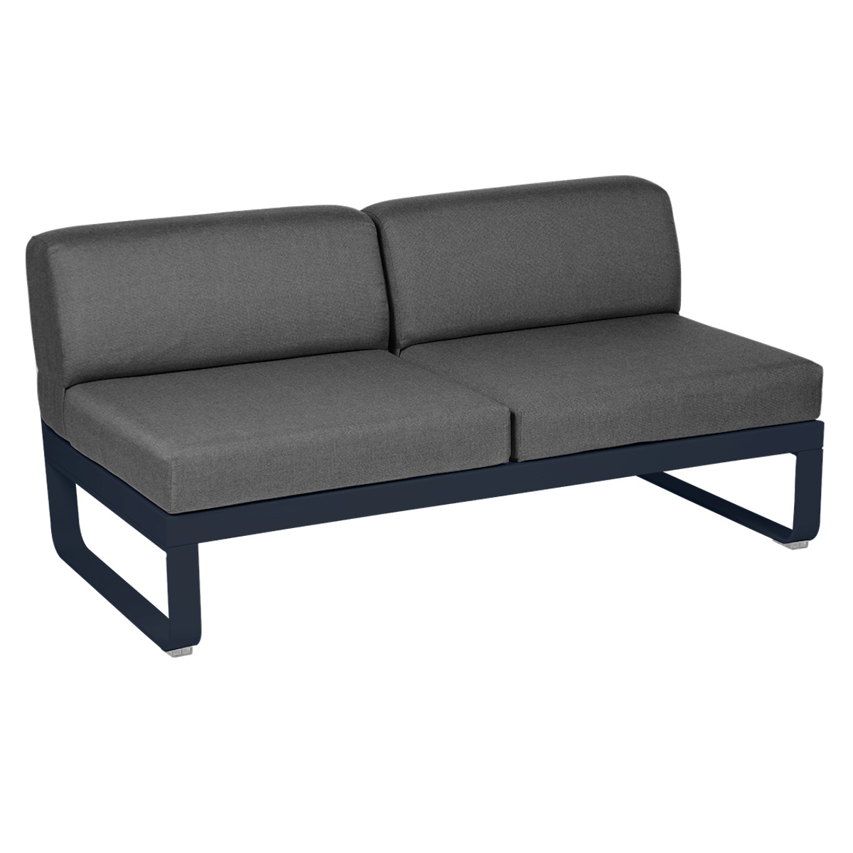 Module central 2 places BELLEVIE Fermob bleu abysse/gris graphite